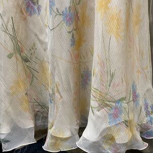 Ralph Lauren Pre-Spring 18 Collection Vanilla Wildflower Silk Chiffon Maxi Skirt